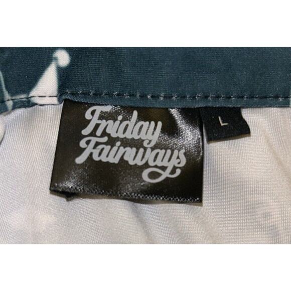 Friday Fairways Dark Teal Drinks Performance Golf Polo Shirt Mens Large - Picture 3 of 3
